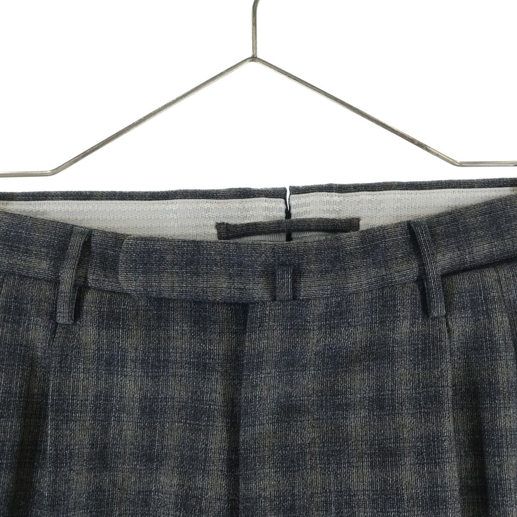 INCOTEX(インコテックス) SLOWEAR 2タック ウールスラックス パンツ チェック グレー