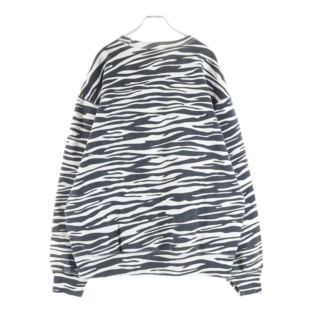 SUPREME(シュプリーム) 22AW Box Logo Crewneck Zebra ゼブラ柄 ボックスロゴ クルーネック長袖スウェットトレーナー ブラック/ホワイト