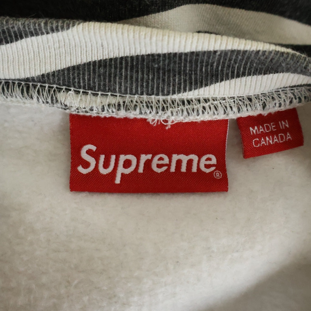 SUPREME(シュプリーム) 22AW Box Logo Crewneck Zebra ゼブラ柄 ボックスロゴ クルーネック長袖スウェットトレーナー ブラック/ホワイト