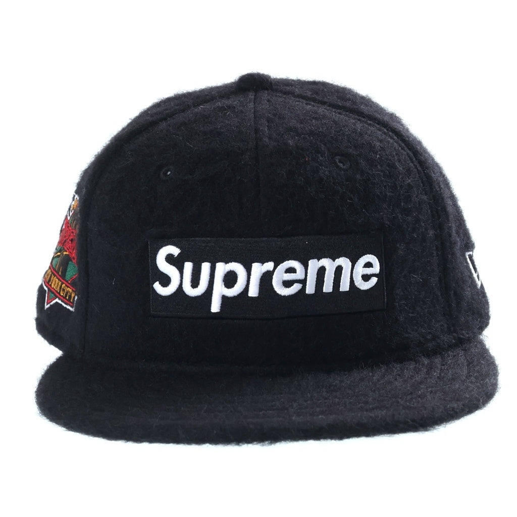 SUPREME(シュプリーム) 24AW ×New Brushed Wool Box Logo New Era Cap ニューエラ ブラッシュウールボックスロゴ キャップ 帽子 ブラック