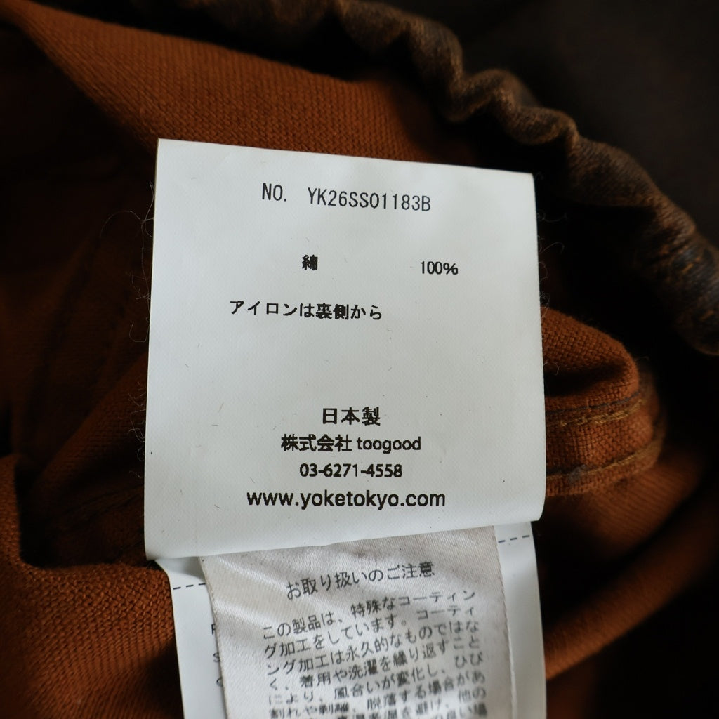 YOKE(ヨーク) 26SS Coating Cotton Drizzler Jacket コーティング コットン ジャケット ブラウン YK26SS01183B