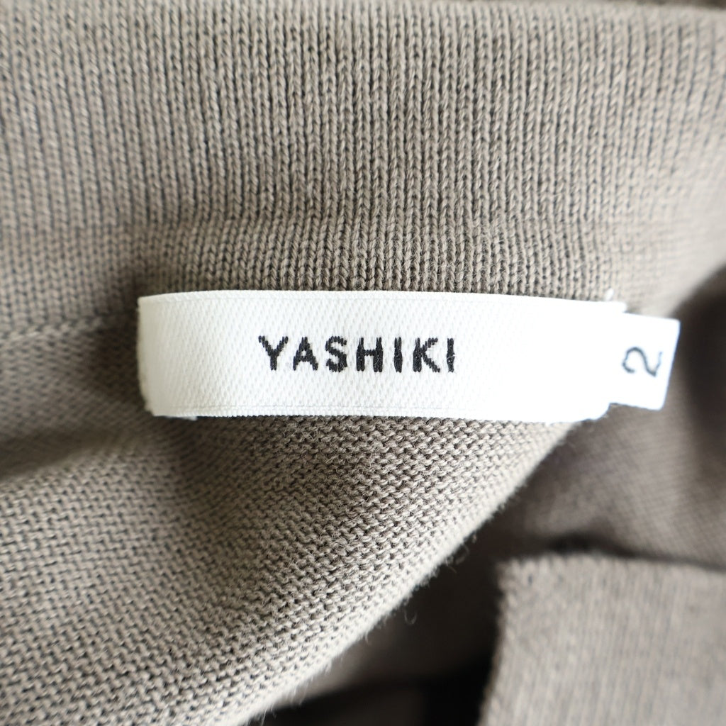 YASHIKI(ヤシキ) 23SS Hanaakari Collar Cardigan ハナアカリ カラー カーディガン フロントボタン ベージュ YSK-23SS-KN03