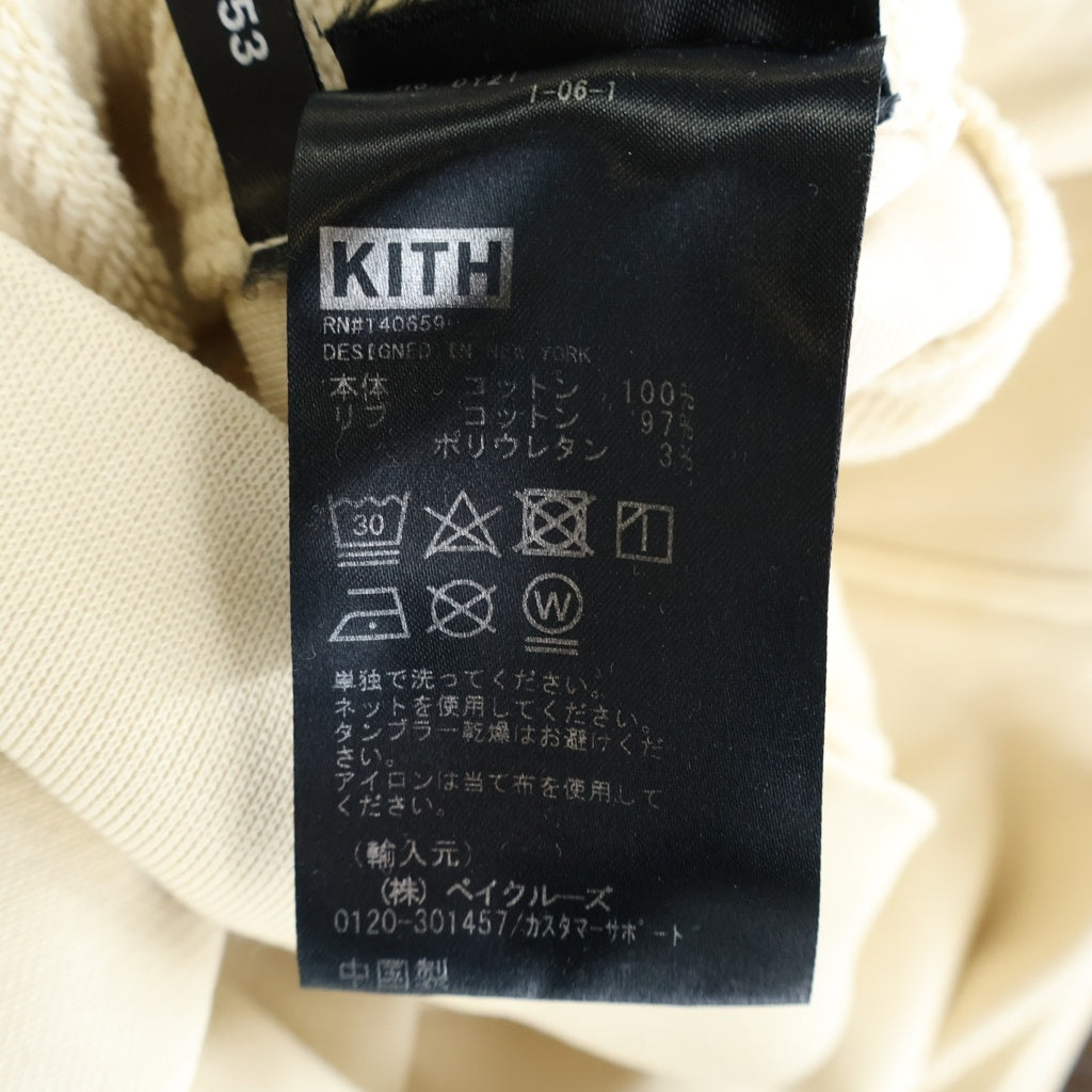 KITH(キス) Williams 3 Hoodie ロゴ刺繍 プルオーバーパーカー フーディー クリーム 20-070-060-0033-3-0