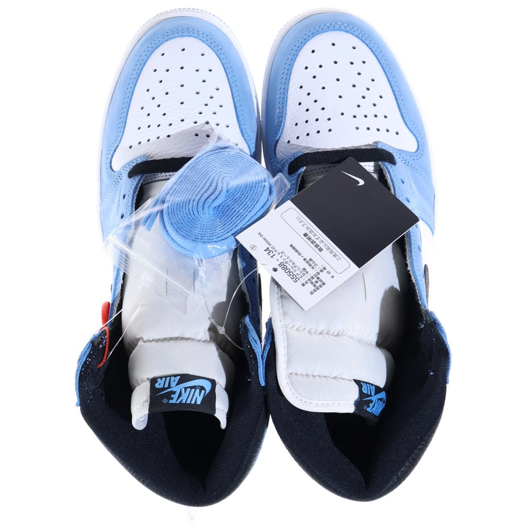 NIKE(ナイキ) AIR JORDAN 1 HIGH UNIVERSITY BLUE エアジョーダン1 ハイ OG ユニバーシティブルー ハイカットスニーカー シューズ US9/27.0cm ブルー/ホワイト 555088-134