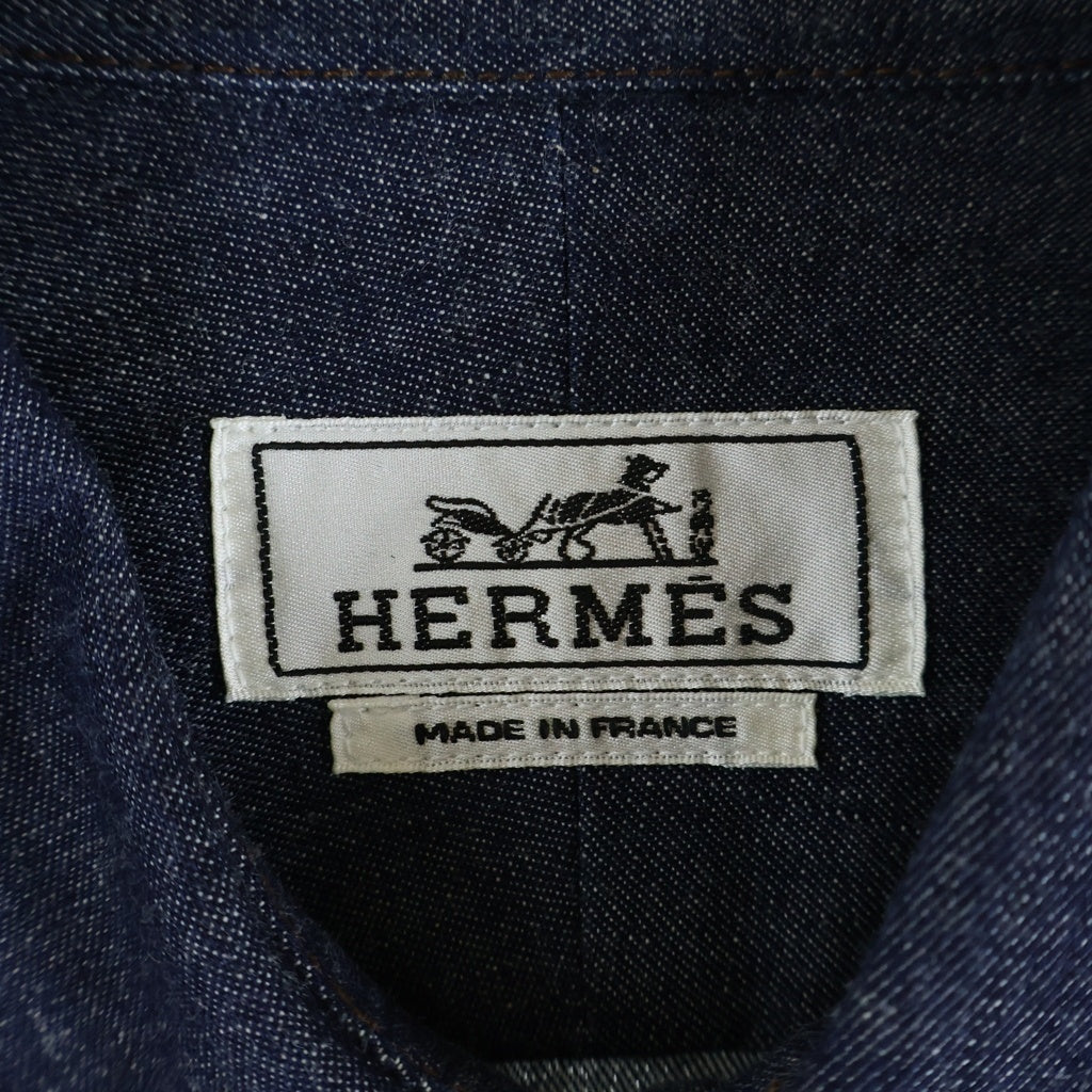 HERMES(エルメス) デニム シャツ インディゴ ブルー コットン