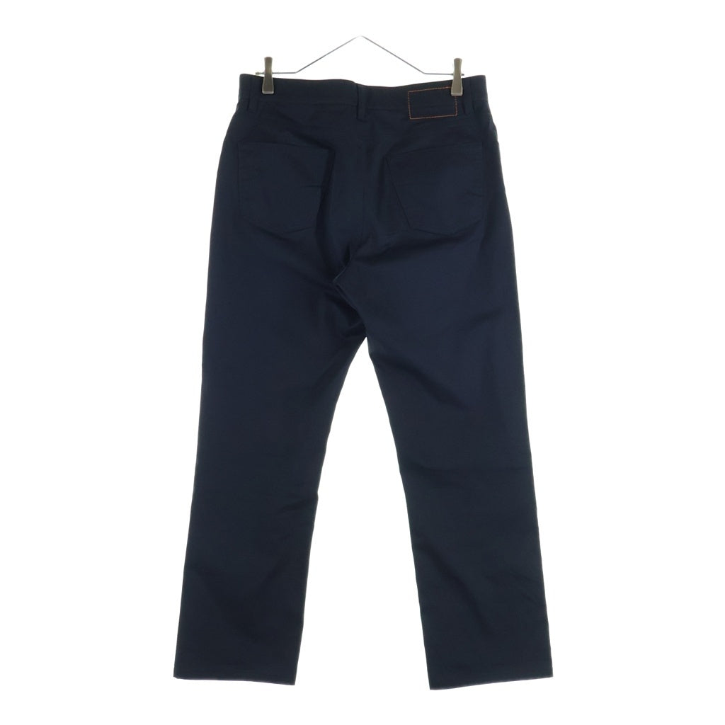 HERMES(エルメス) セリエボタン レザーパッチ ボタンフライ ストレッチストレートパンツ ブラック