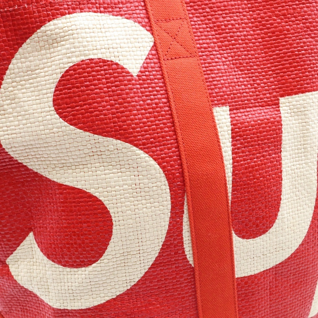 SUPREME(シュプリーム) 20SS Raffia Tote Bag ラフィア トートバッグ レッド レディース