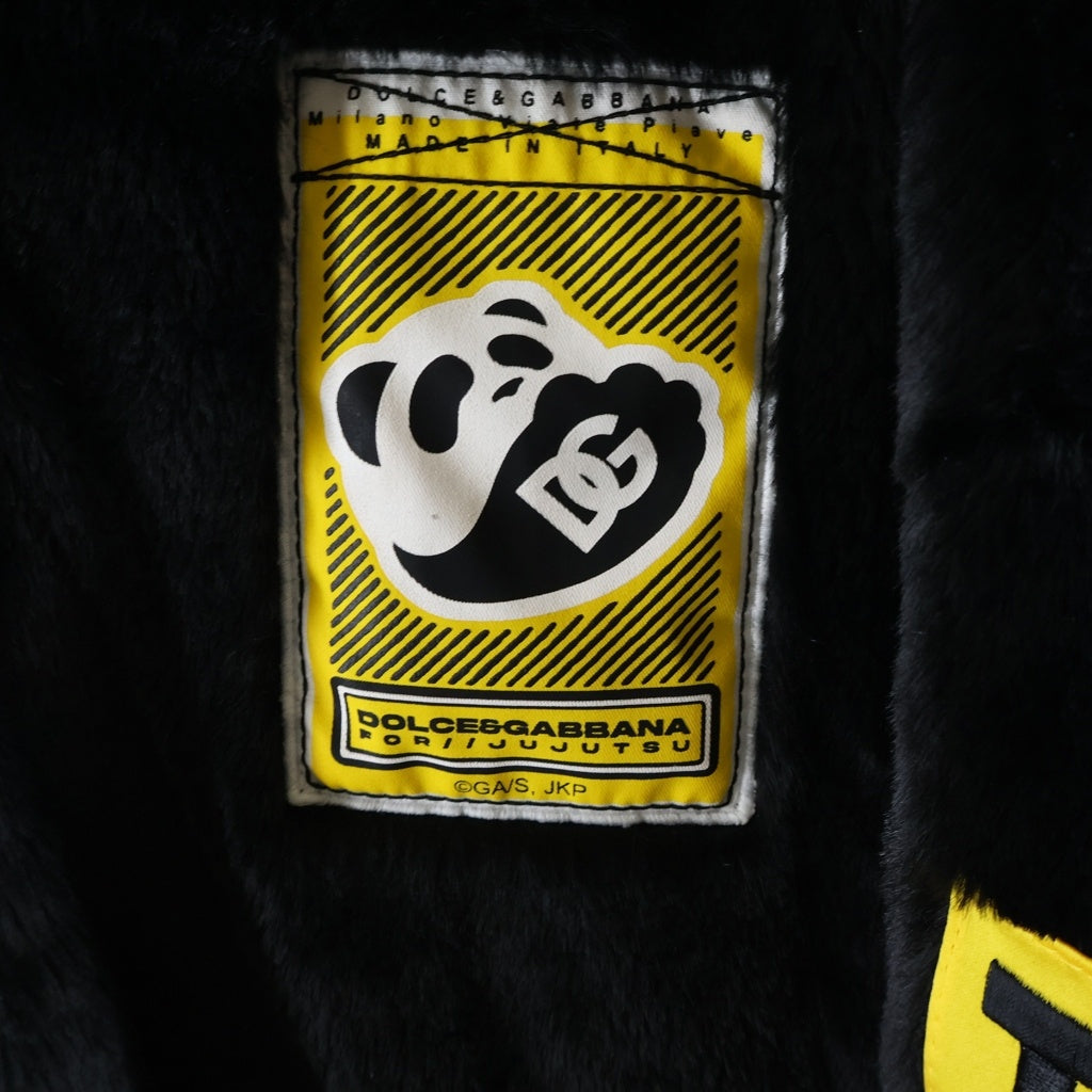 DOLCE & GABBANA(ドルチェアンドガッバーナ) ×呪術廻戦 Panda Fur Blouson Jacket パンダ フェイクファー ボンバー ジャケット ブラック/ホワイト I9AGLZ G7D