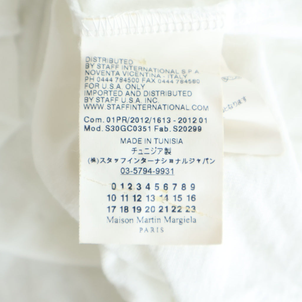 Maison Margiela(メゾンマルジェラ) 12SS フランス語 エイズT Vネック 半袖Tシャツ カットソー ホワイト S30GC0351