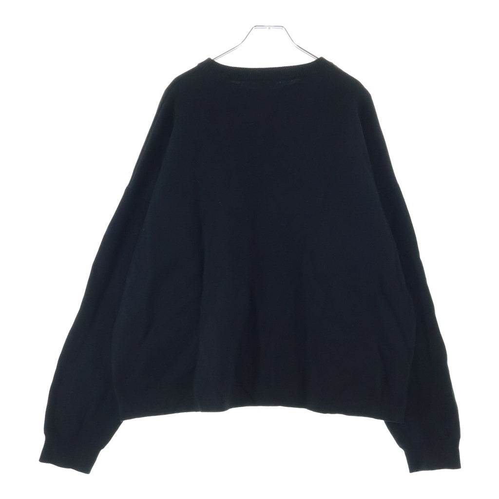 LOEWE(ロエベ) 24AW ANAGRAM POCKET SWEATER アナグラムロゴ クルーネック コットン ニット セーター ブラック H526Y14KDK