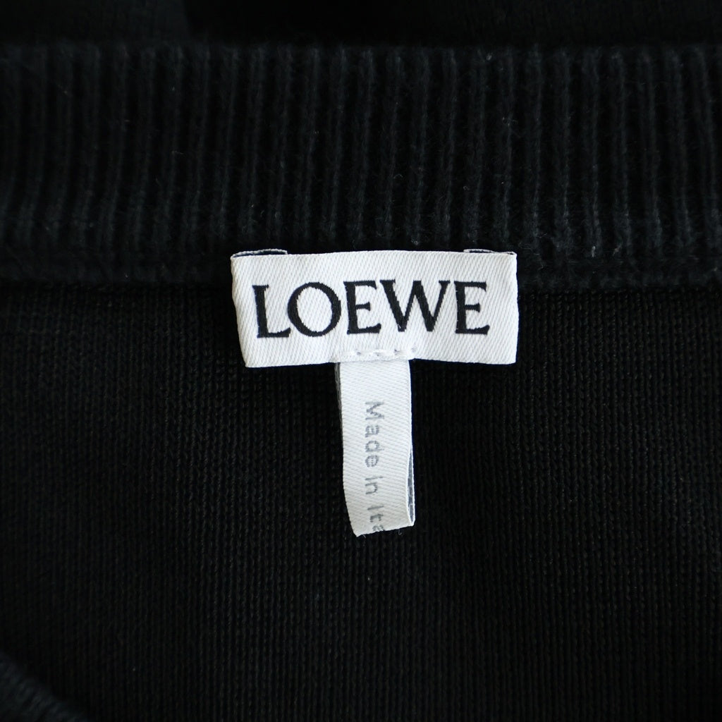 LOEWE(ロエベ) 24AW ANAGRAM POCKET SWEATER アナグラムロゴ クルーネック コットン ニット セーター ブラック H526Y14KDK