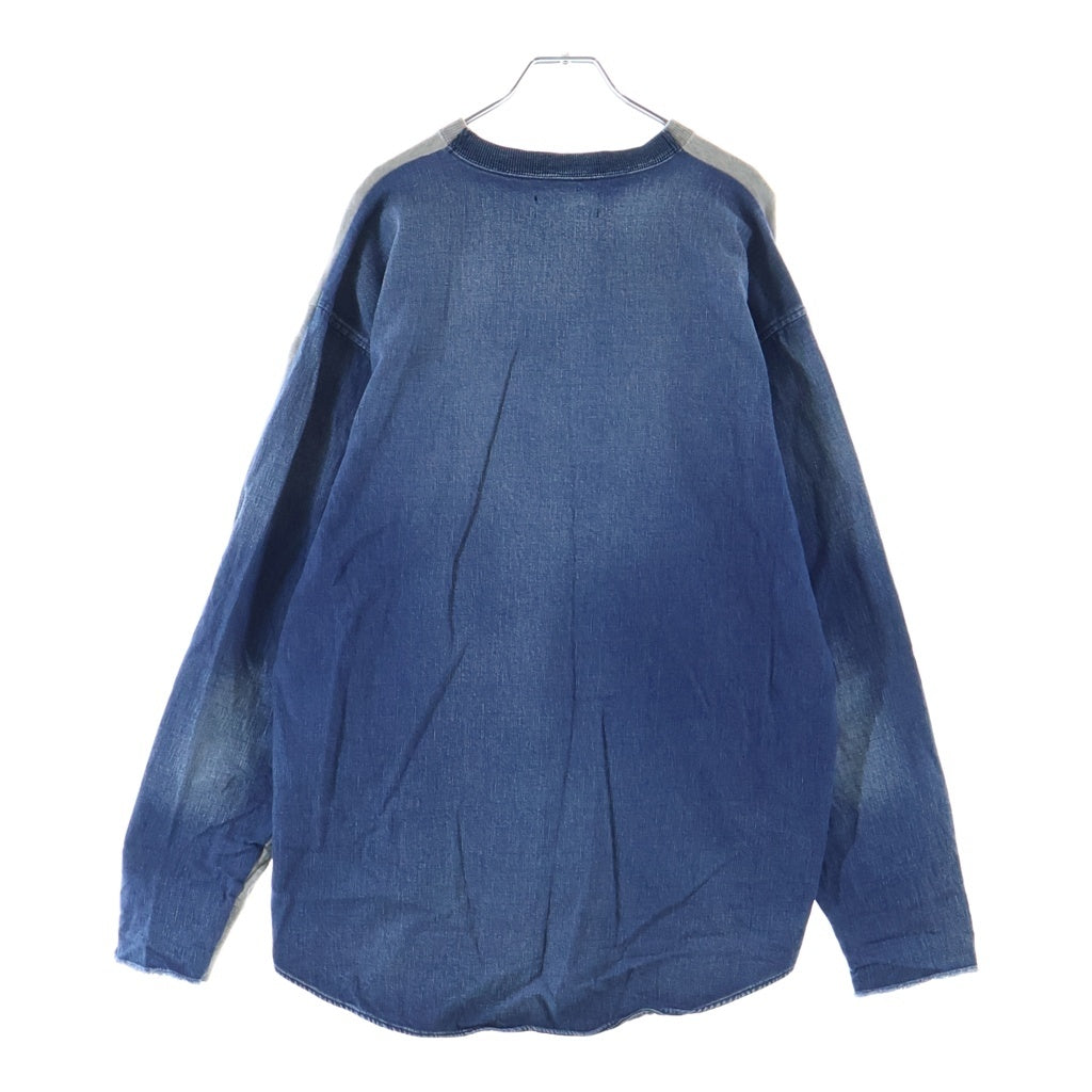HYSTERIC GLAMOUR(ヒステリックグラマー) SHE DEVIL シーデヴィル リメイクヘンリーネック スウェット グレー/インディゴ 02223AH04