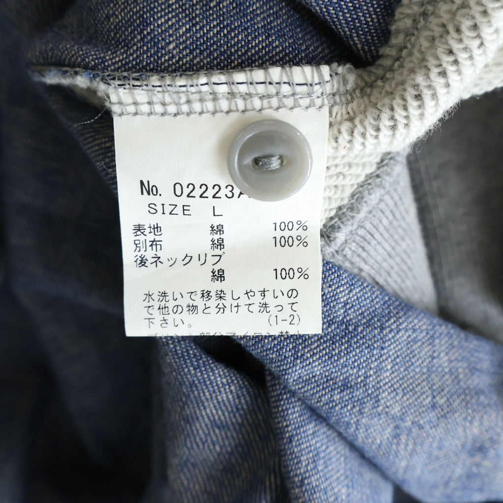 HYSTERIC GLAMOUR(ヒステリックグラマー) SHE DEVIL シーデヴィル リメイクヘンリーネック スウェット グレー/インディゴ 02223AH04