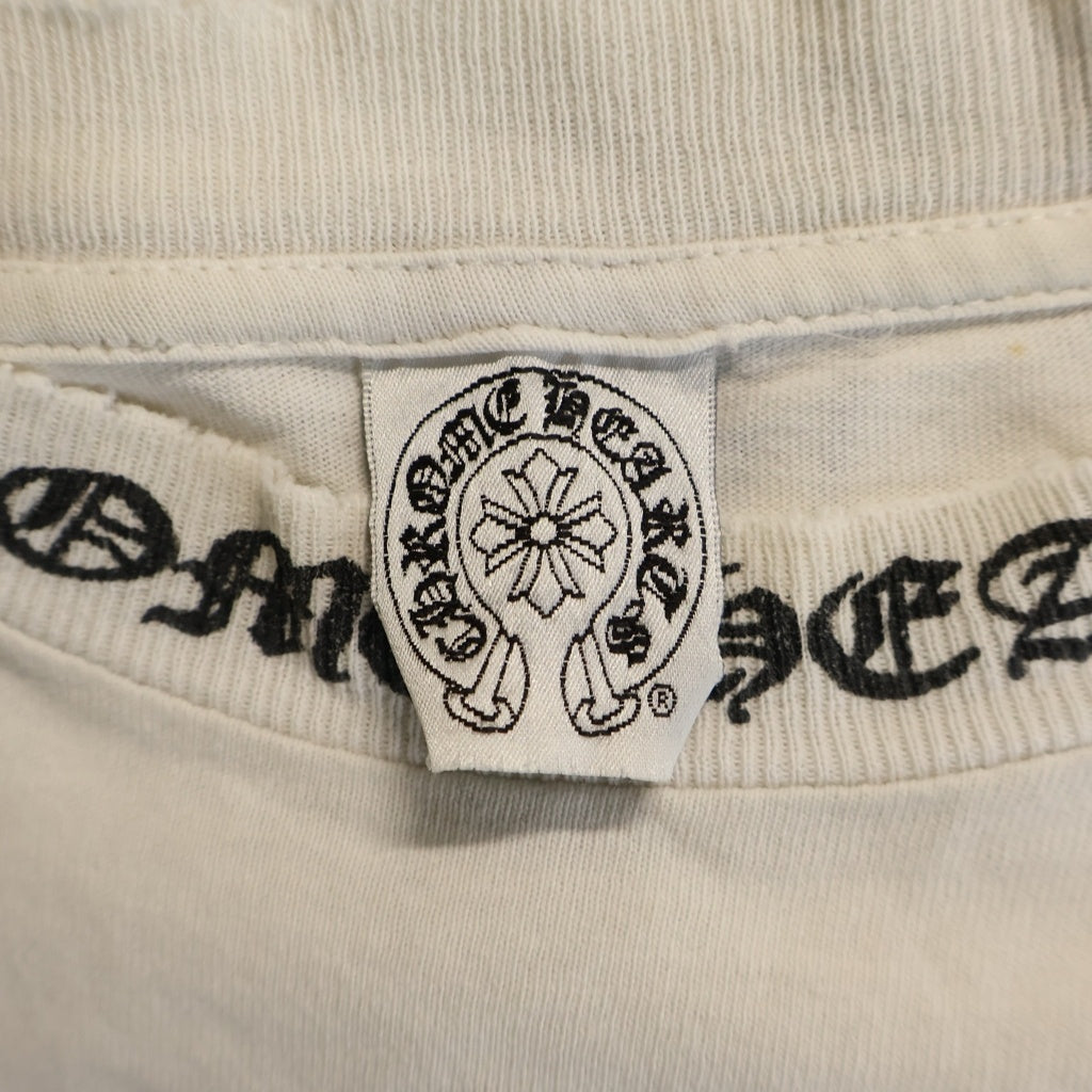 CHROME HEARTS(クロムハーツ) OLD FLORAL T-SHIRT オールド バックフローラルクロス ネックロゴ半袖Tシャツ ホワイト