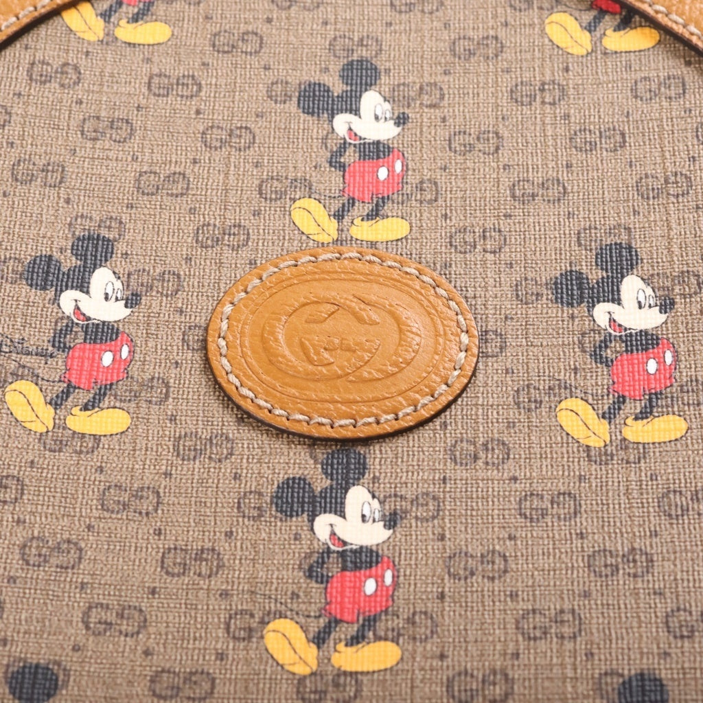 GUCCI(グッチ) × Disney ディズニー マイクロ GGスプリーム ミッキーマウス ラウンドショルダーバッグ ブラウン 603938 213317 レディース
