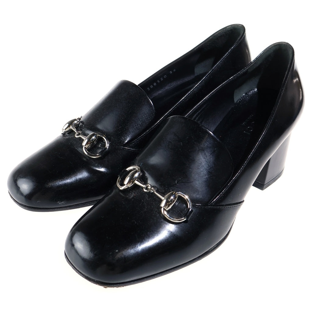 GUCCI(グッチ) ホースビット エナメルパテント パンプス ブラック 388320 レディース