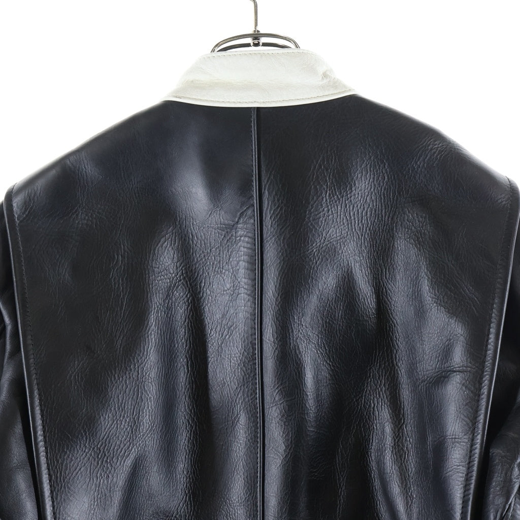 VANSON(バンソン) 9RJV DAITONA Leather Single Riders Jacket レザー デイトナ シングルライダース ジャケット ブラック/ホワイト