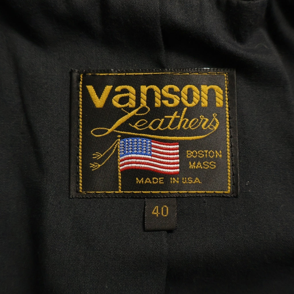 VANSON(バンソン) 9RJV DAITONA Leather Single Riders Jacket レザー デイトナ シングルライダース ジャケット ブラック/ホワイト