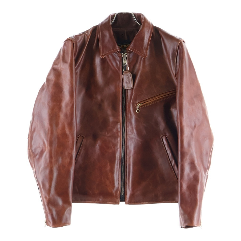VANSON(バンソン) ENF OCTAGON エンフィールド シングルライダース レザージャケット オクタゴン ブラウン