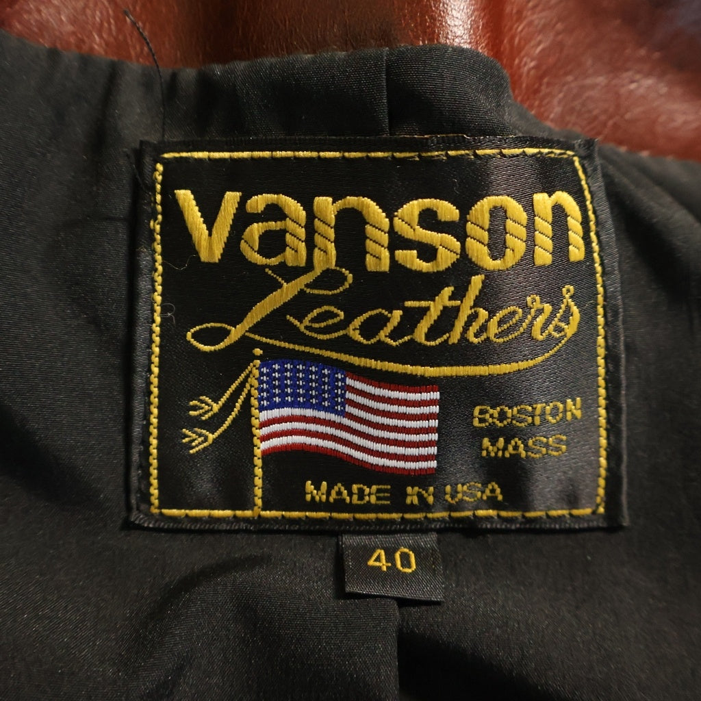 VANSON(バンソン) ENF OCTAGON エンフィールド シングルライダース レザージャケット オクタゴン ブラウン