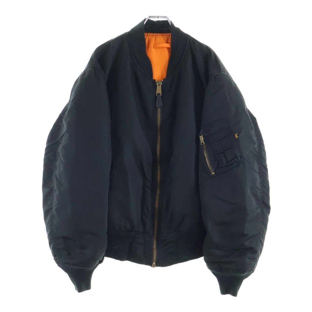 ALPHA INDUSTRIES(アルファ インダストリーズ) 90s MA-1 バッグロゴ ライフジャケット エンブレム リバーシブル ブラック/オレンジ