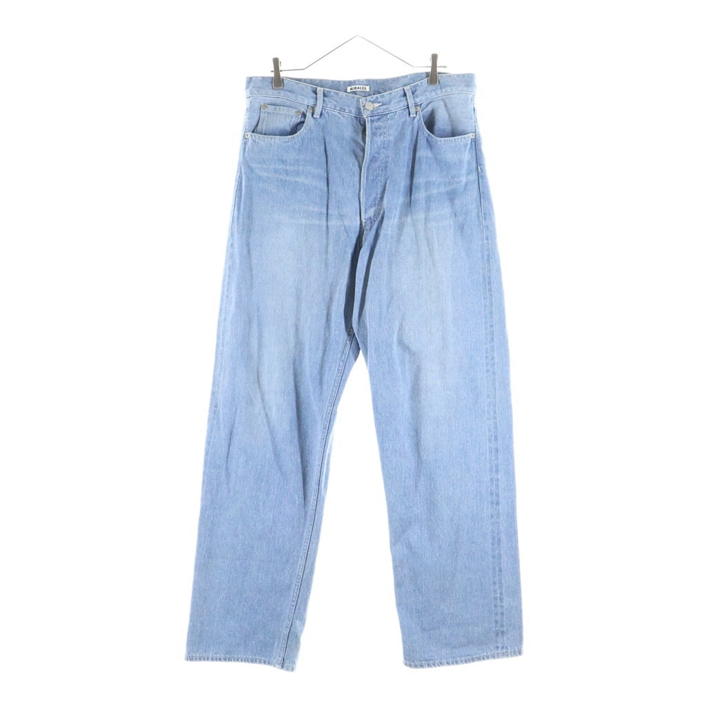 AURALEE(オーラリー) 24SS SELVEDGE FADED LIGHT DENIM WIDE PANTS A24SP07DE ボタンフライ ワイド デニムパンツ インディゴ