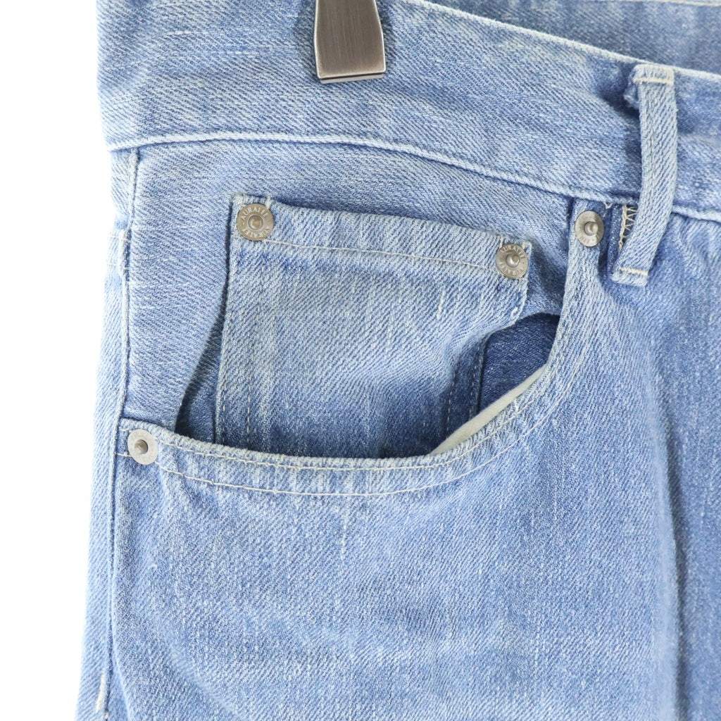 AURALEE(オーラリー) 24SS SELVEDGE FADED LIGHT DENIM WIDE PANTS A24SP07DE ボタンフライ ワイド デニムパンツ インディゴ