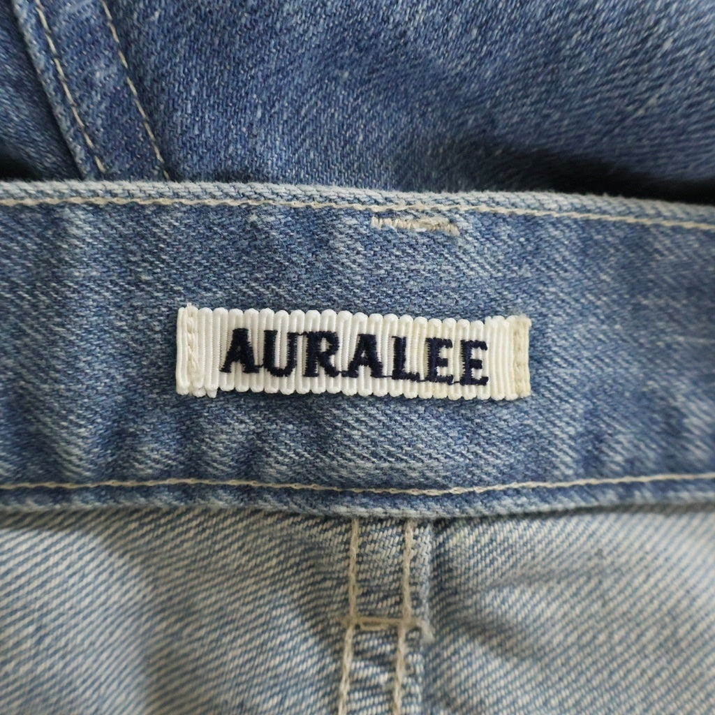 AURALEE(オーラリー) 24SS SELVEDGE FADED LIGHT DENIM WIDE PANTS A24SP07DE ボタンフライ ワイド デニムパンツ インディゴ