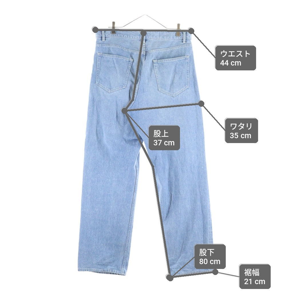AURALEE(オーラリー) 24SS SELVEDGE FADED LIGHT DENIM WIDE PANTS A24SP07DE ボタンフライ ワイド デニムパンツ インディゴ