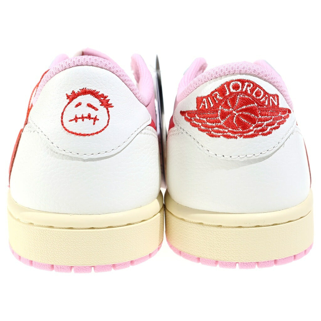 NIKE(ナイキ) ×TRAVIS SCOTT AIR JORDAN 1 RETRO LOW SAIL/TROPICAL PINK IQ7604-101 ×トラヴィススコット エアジョーダン1 レトロ ロー OG ローカットスニーカー シューズ US9/27.0cm ホワイト/ピンク