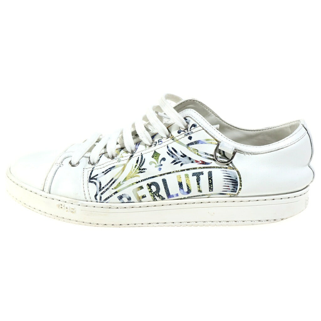 Berluti(ベルルッティ) 21AW Playtime Sneakers プレイタイム クレスト スクリット レザー ローカットスニーカー ホワイト