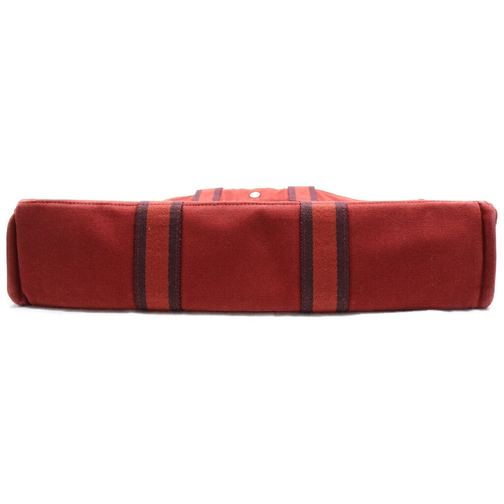 HERMES(エルメス) フールトゥMM トートバッグ キャンバス レッド シルバー金具