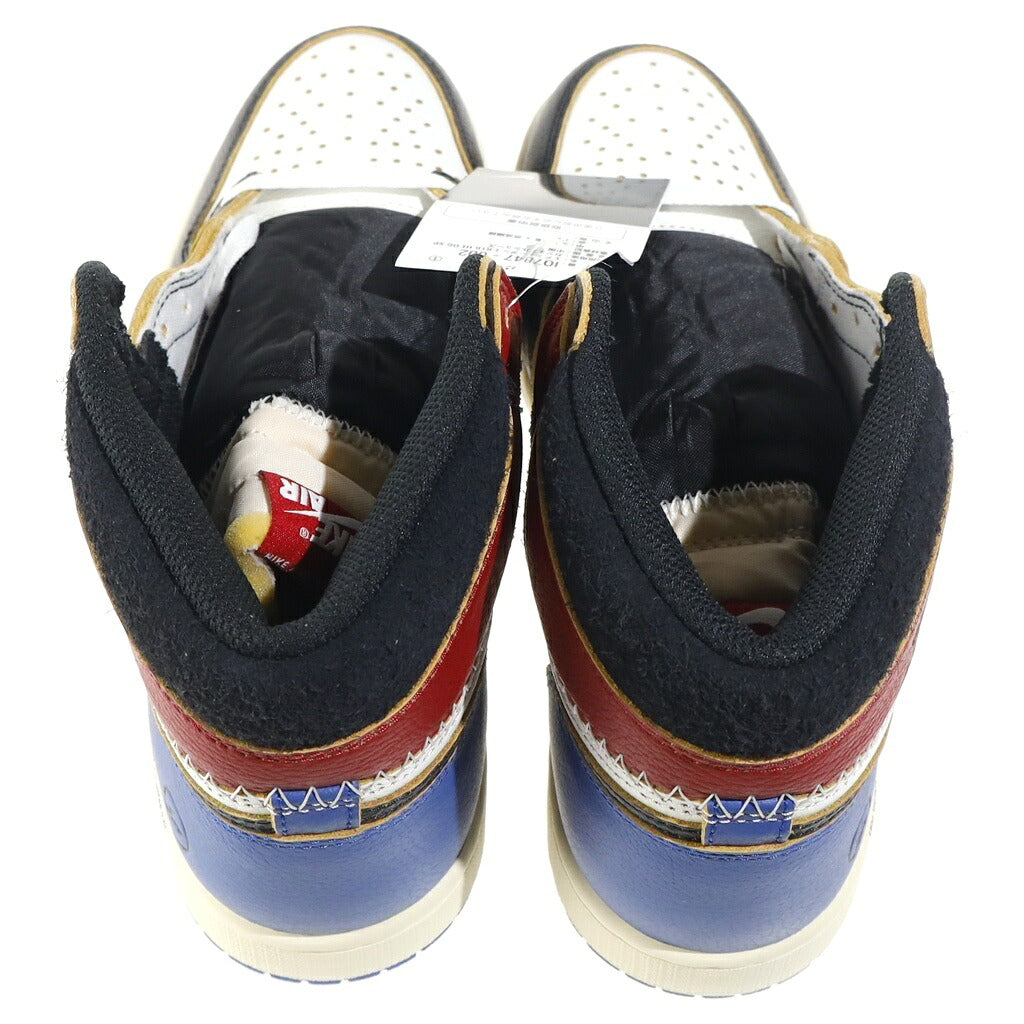 NIKE(ナイキ) ×FRAGMENT DESIGHN ×UNION AIR JORDAN 1 HIGH IO7847-002 ×フラグメントデザイン ×ユニオン エアジョーダン1 ハイ OG ハイカットスニーカー シューズ US9/27.0cm ブラック/レッド