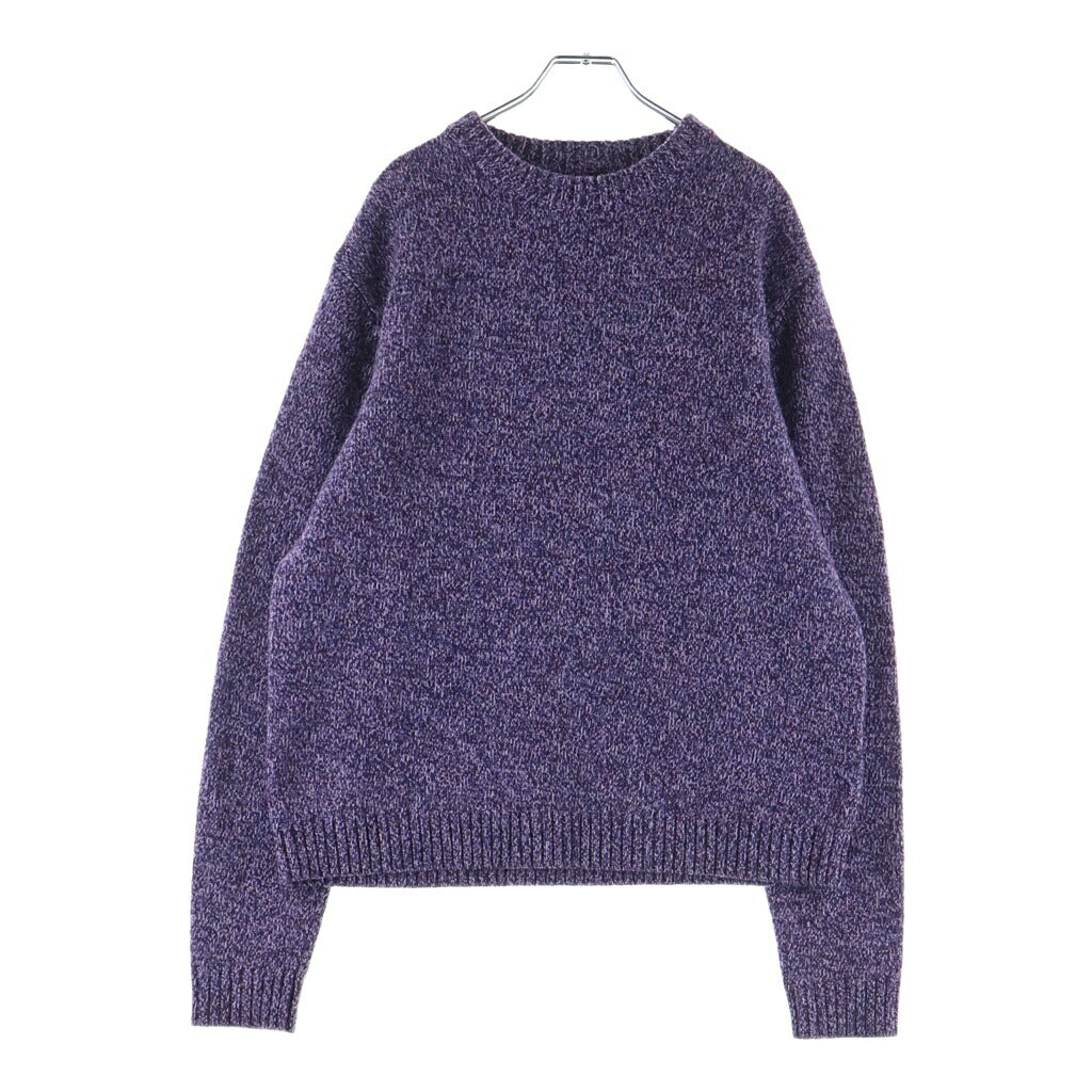 NO BRAND(ノーブランド) 【Stockholm Surfboard Club】ストックホルムサーフボードクラブ Logo Intarsia Jumper Knit Sweat ロゴデザイン ニットセーター パープル U2000149