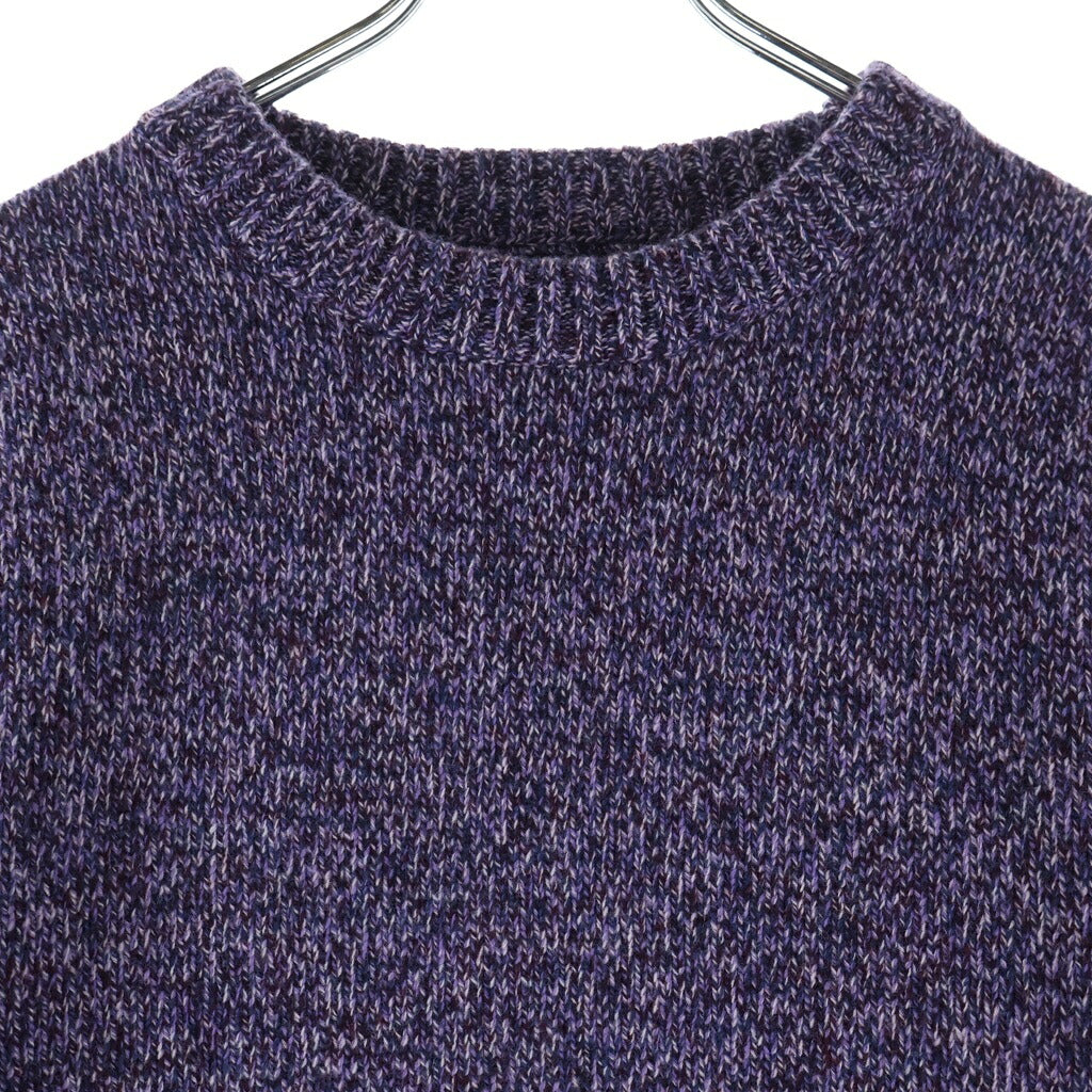 NO BRAND(ノーブランド) 【Stockholm Surfboard Club】ストックホルムサーフボードクラブ Logo Intarsia Jumper Knit Sweat ロゴデザイン ニットセーター パープル U2000149