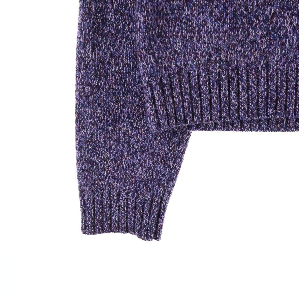 NO BRAND(ノーブランド) 【Stockholm Surfboard Club】ストックホルムサーフボードクラブ Logo Intarsia Jumper Knit Sweat ロゴデザイン ニットセーター パープル U2000149