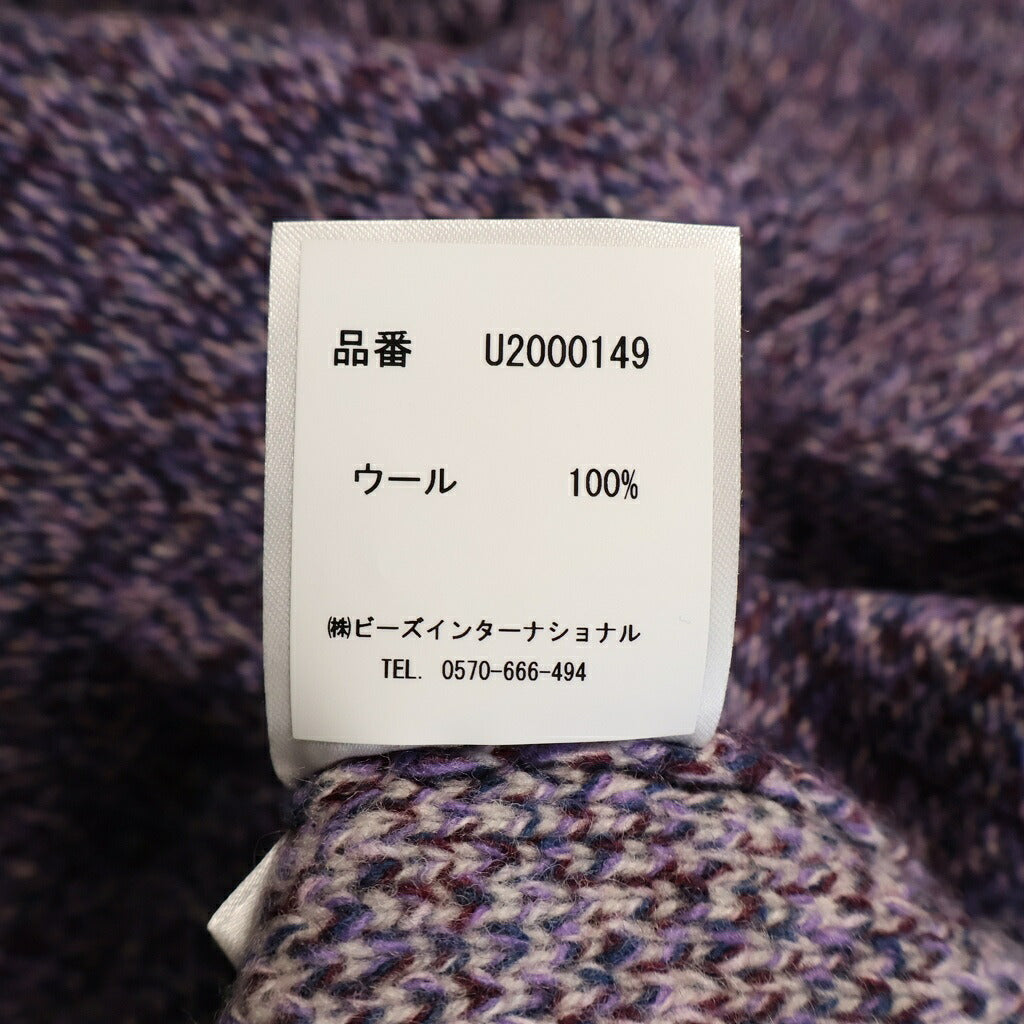 NO BRAND(ノーブランド) 【Stockholm Surfboard Club】ストックホルムサーフボードクラブ Logo Intarsia Jumper Knit Sweat ロゴデザイン ニットセーター パープル U2000149