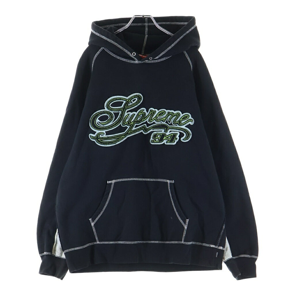SUPREME(シュプリーム) 21SS Paneled Script Hooded Sweatshirt パネルスクリプト フーディー スウェット パーカー ブラック