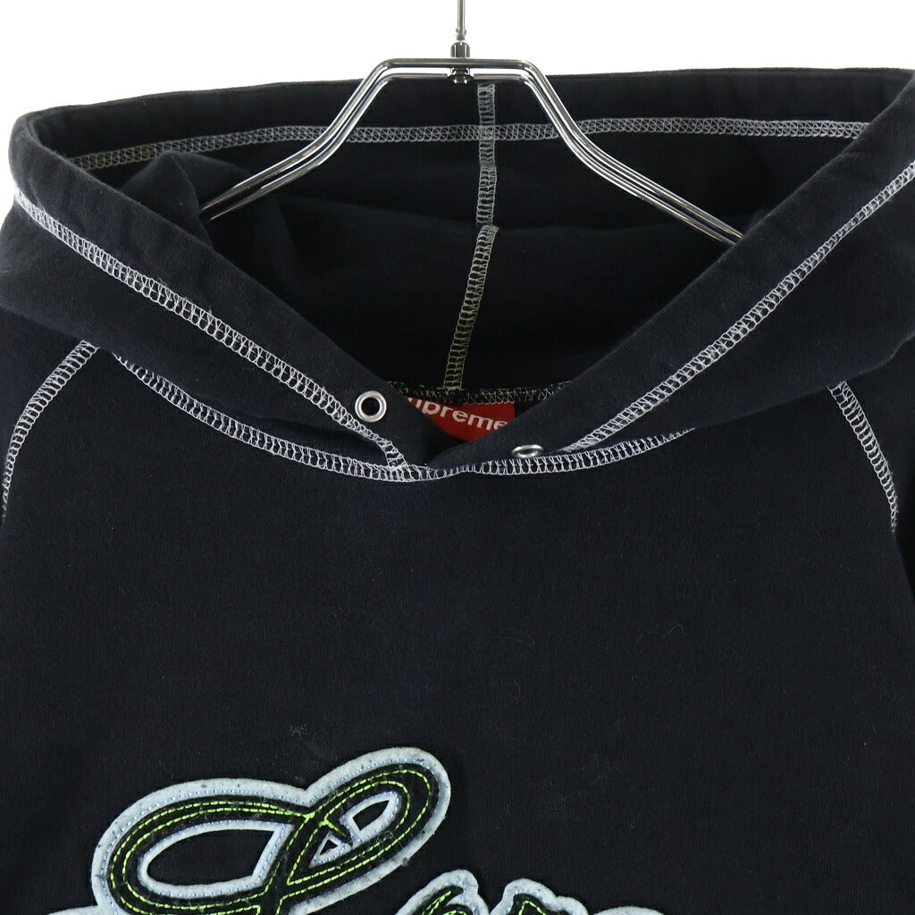 SUPREME(シュプリーム) 21SS Paneled Script Hooded Sweatshirt パネルスクリプト フーディー スウェット パーカー ブラック