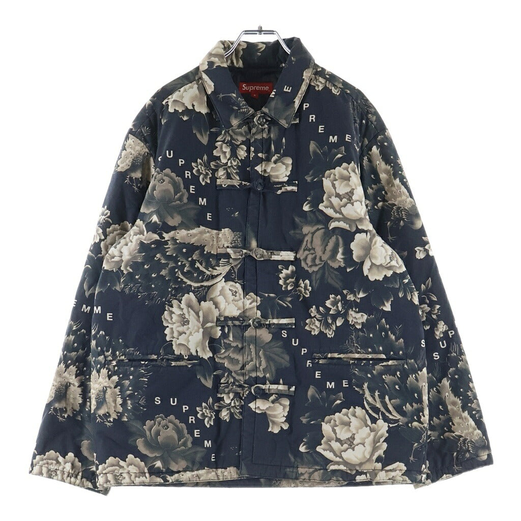 SUPREME(シュプリーム) 21SS Peacock Jacket ピーコック ジャケット フラワー柄 チャイナ服 ブラック