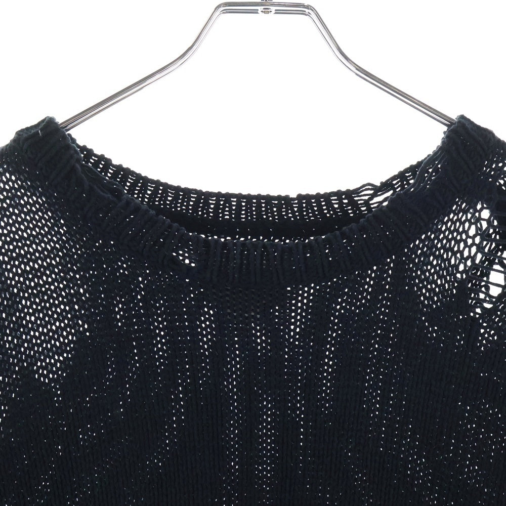 KAMIYA(カミヤ) Distressed Pullover Sweater ダメージニットセーター ブラック G11PO031