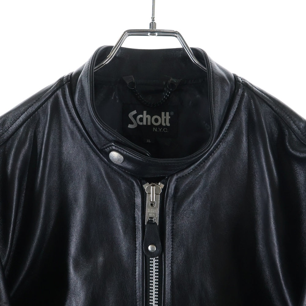 SCHOTT(ショット) SHEEP LEATHER 70'S シングル ライダースジャケット ブラック 3111052