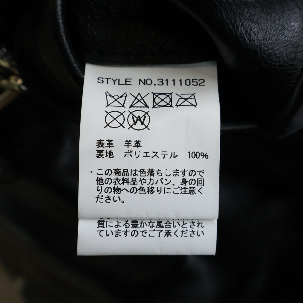 SCHOTT(ショット) SHEEP LEATHER 70'S シングル ライダースジャケット ブラック 3111052