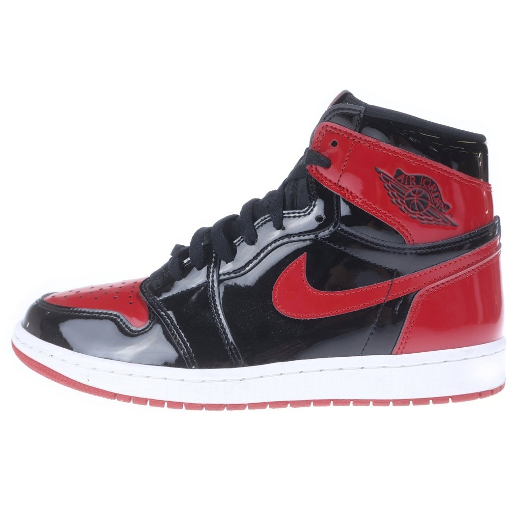NIKE(ナイキ) AIR JORDAN 1 RETRO HIGH OG BRED PATENT 555088-063 エアジョーダン1 レトロ ブレッド パテント ハイカットスニーカー シューズ レッド/ブラック US10/28.0cm