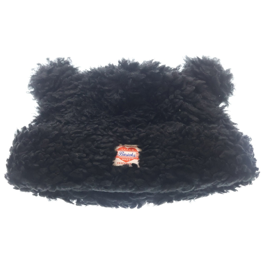 BASICKS(ベイシックス) 23AW BEAR BEANIE ベアーデザイン ボア ニット帽 帽子 ブラック S1.5-1201