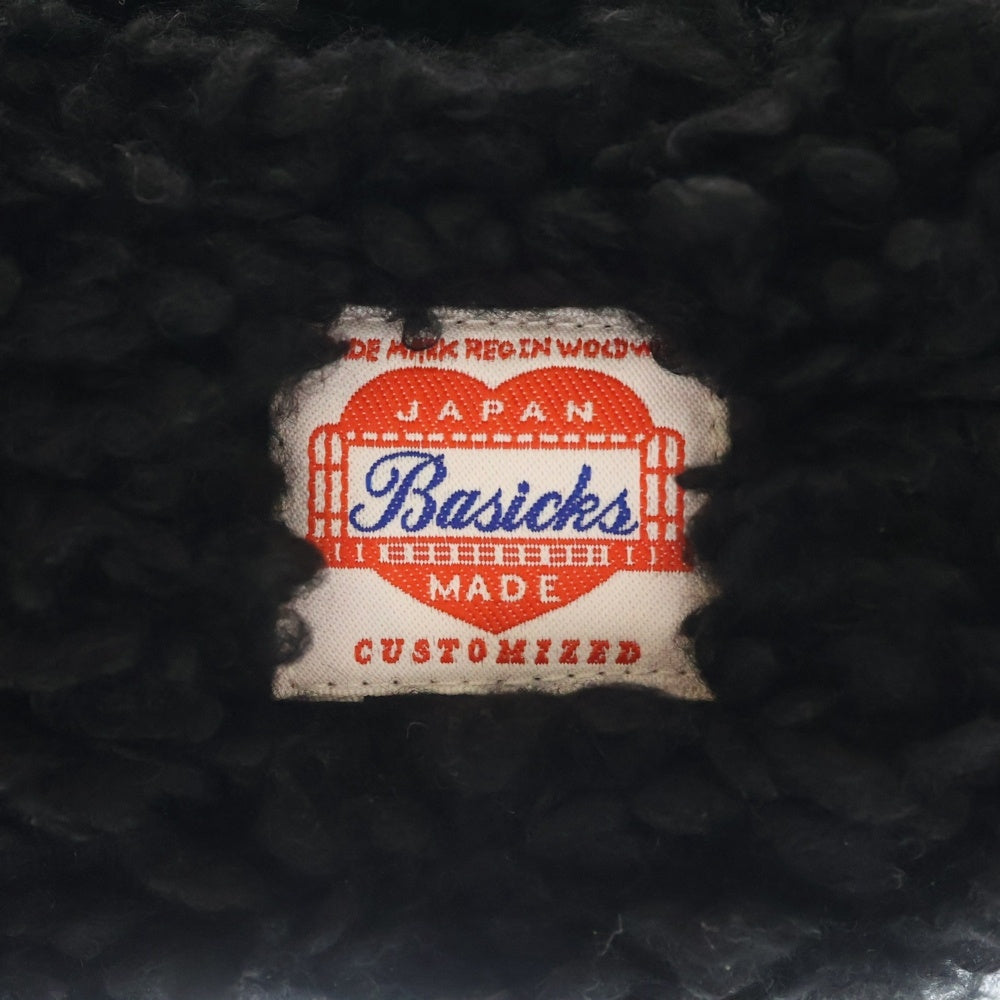 BASICKS(ベイシックス) 23AW BEAR BEANIE ベアーデザイン ボア ニット帽 帽子 ブラック S1.5-1201
