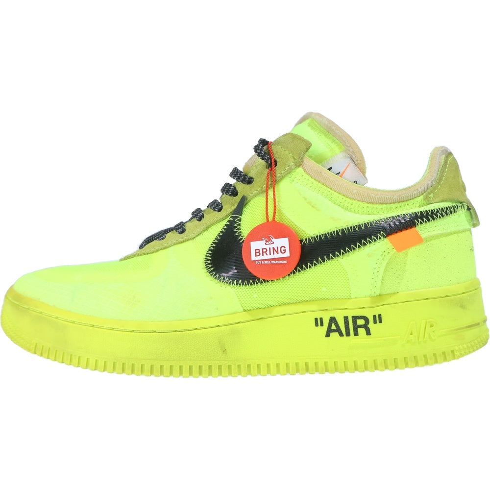 NIKE(ナイキ) ×OFF-WHITE THE 10 AIR FORCE 1 LOW VOLT オフホワイト エアフォース1 ボルト ローカットスニーカー イエロー US8/26cm AO4606-700
