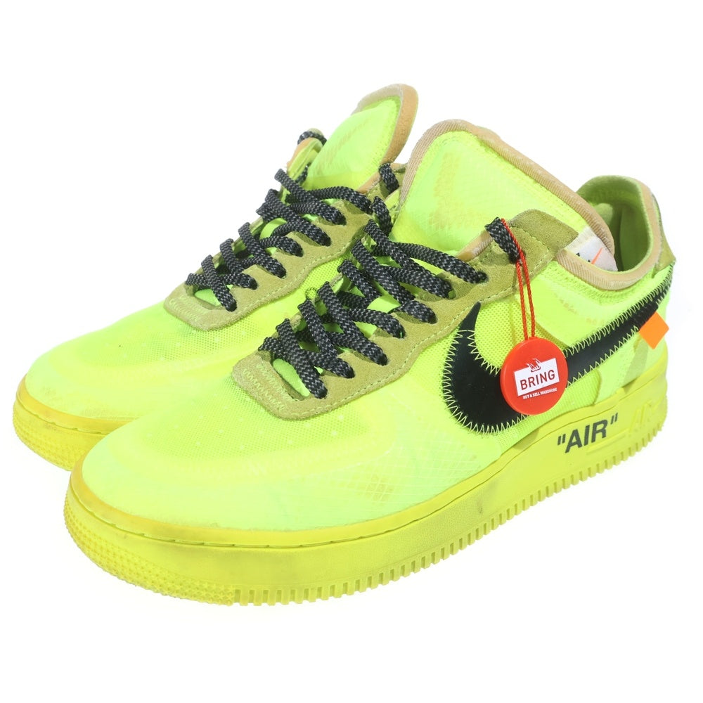 NIKE(ナイキ) ×OFF-WHITE THE 10 AIR FORCE 1 LOW VOLT オフホワイト エアフォース1 ボルト ローカットスニーカー イエロー US8/26cm AO4606-700