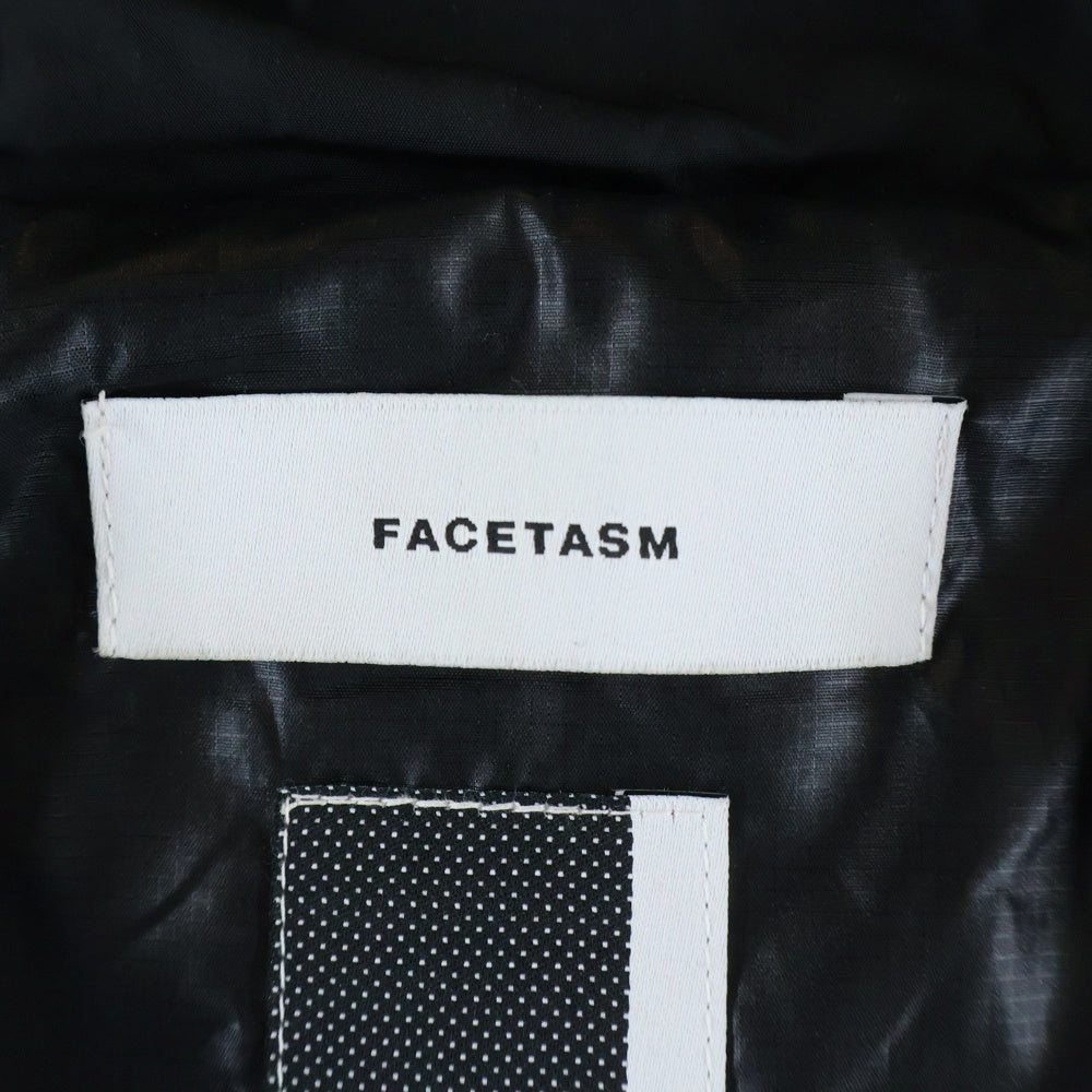 FACETASM(ファセッタズム) 23SS NYLON PATCHWORK JACKET パッチワーク フロントロゴ刺繍 ジップアップ ナイロンジャケット ブラック/ネイビー MKS-JK-M09