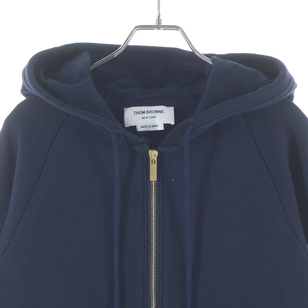 THOM BROWNE(トムブラウン) クラシック ループバック 4-BAR フルジップアップ フーディー ネイビー FJT001A-00535415